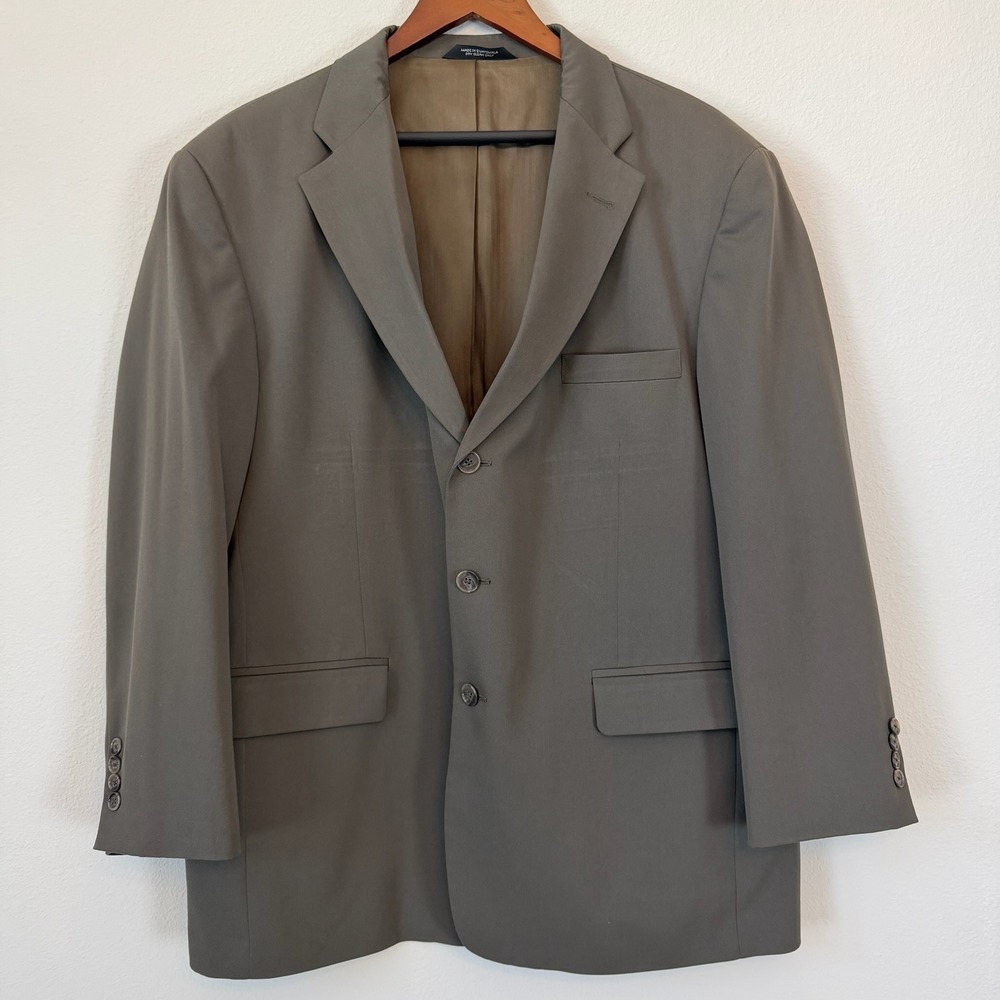 Haggar Black‎ Label Blazer Mens 46R Brown Wool Blend 3 Button Sport Coat Jacket